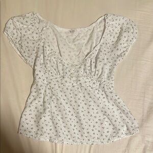 White Floral Women's Top